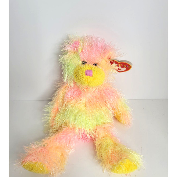 NWT 2002 TY Punkies Collection Sherbet Colored- Rainbow Bear Pink Yellow Orange - Picture 1 of 9